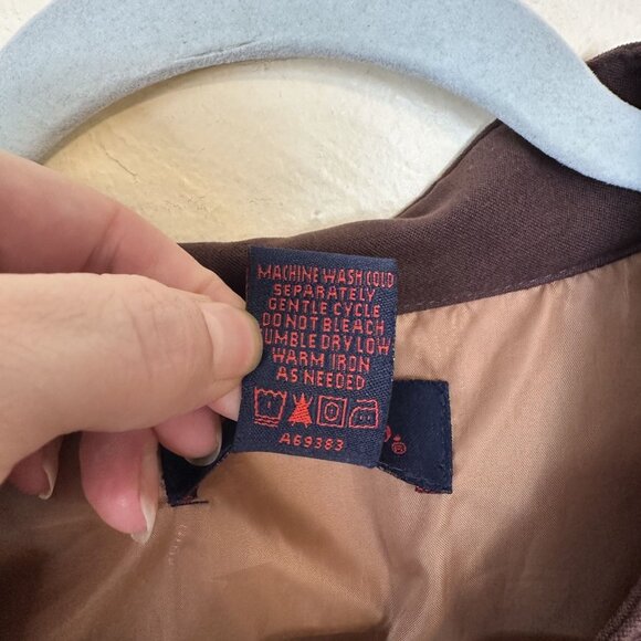 Womens Tan Embroidered Jacket Large 100% Cotton Denim & Co Pockets Button Up - Picture 3 of 8